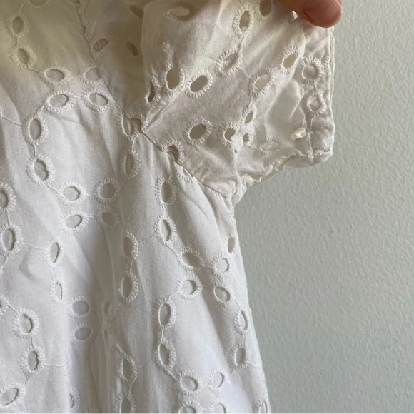 BROOKS Brothers 100% Cotton Eyelet Short Sleeve Midi Dress Size 6 (no belt) - Picture 7 of 16